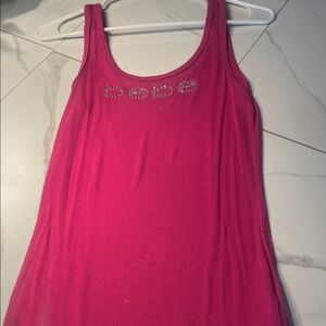 Bebe Fuchsia Embellished Tank Top
